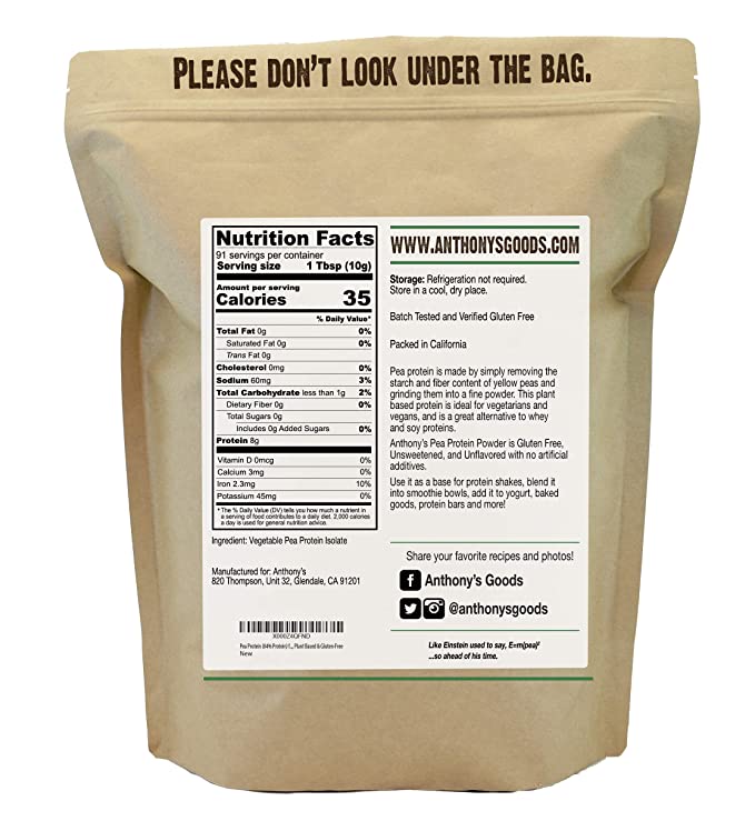 Anthony's Premium Pea Protein, Keto Friendly